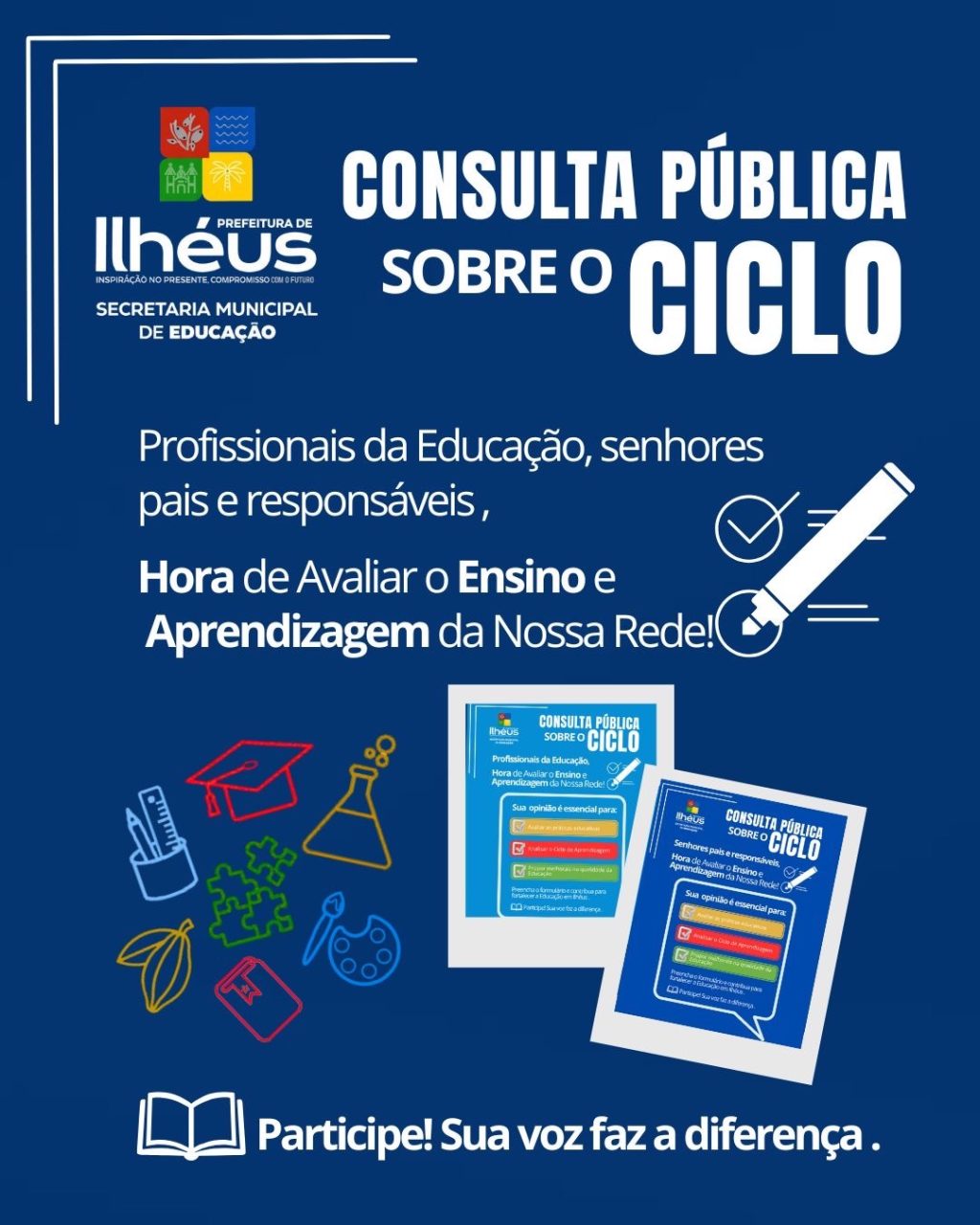 Prefeitura de Ilhéus abre consultas públicas para avaliar o modelo de ensino municipal