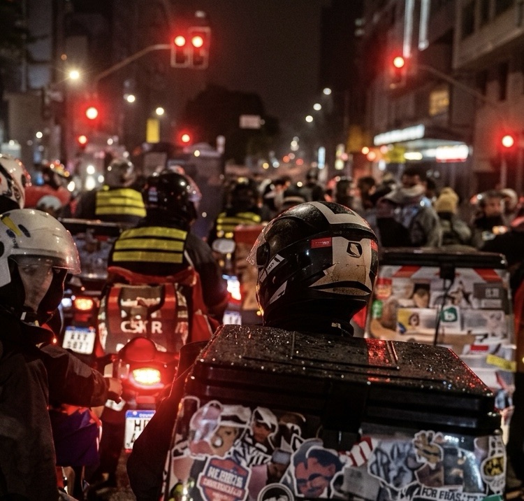 ECONOMIA MOTOBOYS PROTESTAM CONTRA TAXA MÍNIMA E PRESSIONAM GOVERNO FEDERAL