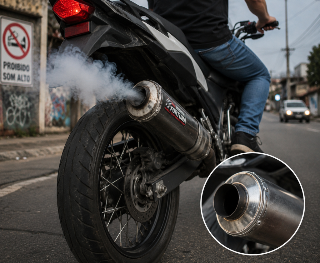 MOTOCICLISTAS COM ESCAPAMENTO BARULHENTO PODEM PERDER A CNH E PAGAR MULTA EM DOBRO, PREVÊ PROJETO