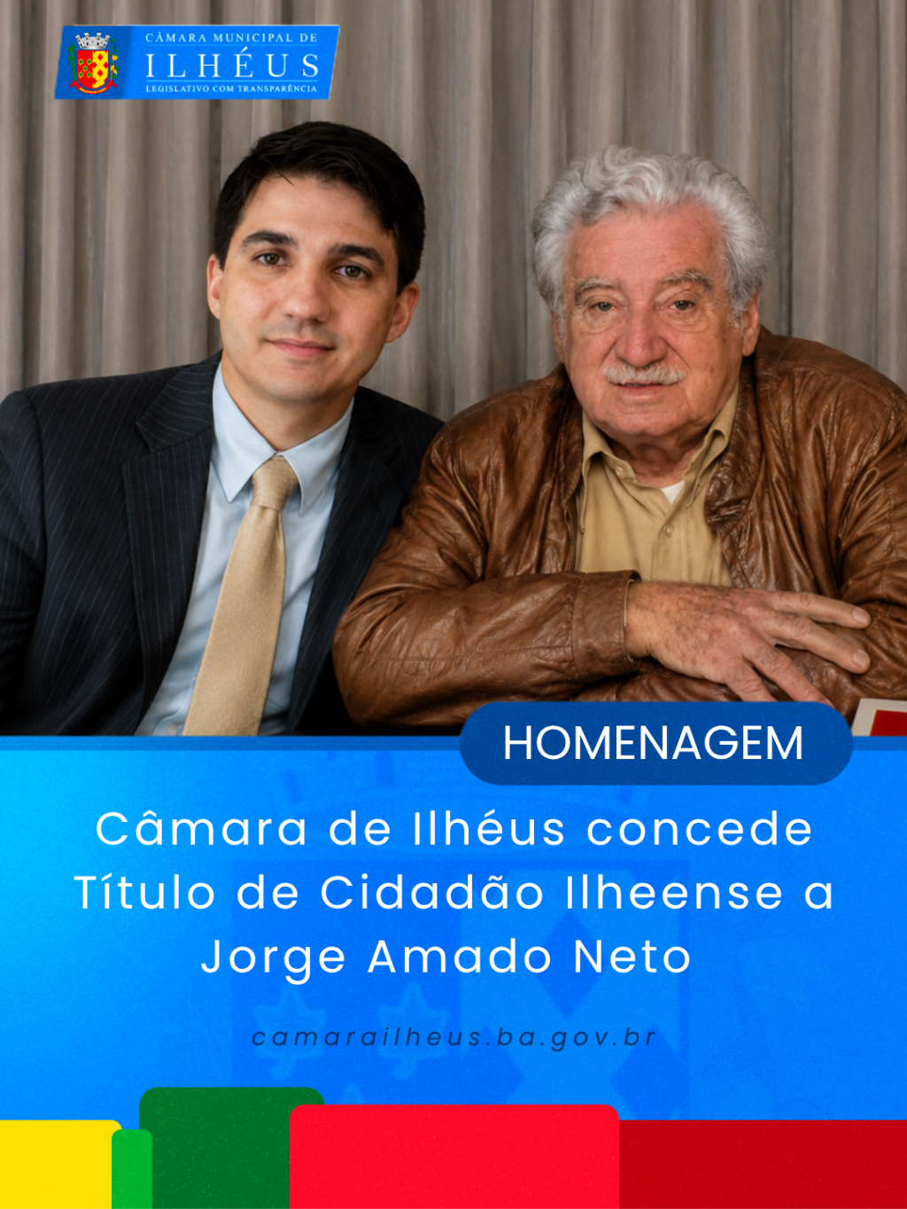 Câmara de Ilhéus concede Título de Cidadão Ilheense a Jorge Amado Neto