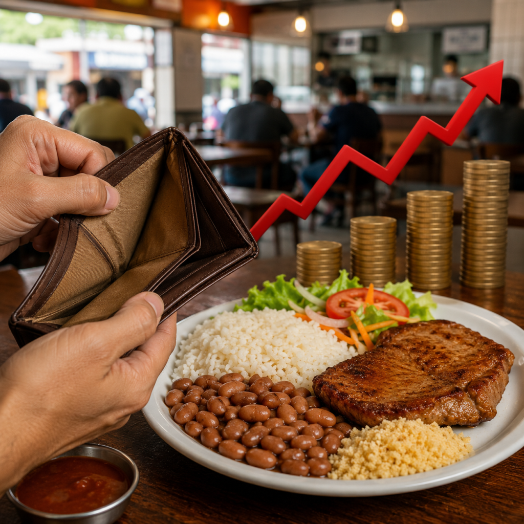ECONOMIA: COMER FICOU MAIS CARO NO BRASIL E PRATO FEITO JÁ CUSTA, EM MÉDIA, R$ 31,90