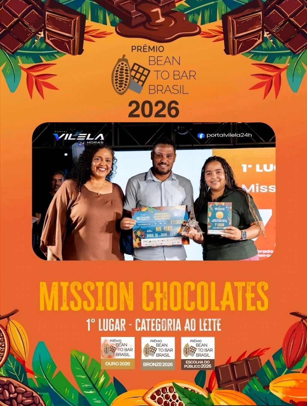 ILHÉUS É OURO! Chocolate ilheense vence prêmio nacional e mostra ao Brasil que a cidade tem cacau, talento e potência para muito mais