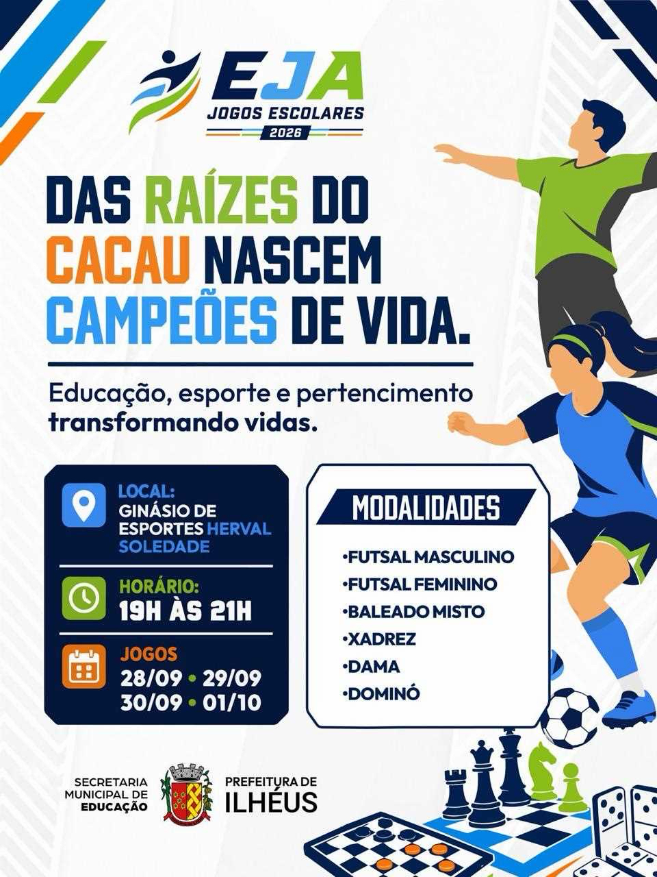 Prefeitura de Ilhéus realiza Jogos Escolares da EJA entre os dias 28 de setembro e 1º de outubro
