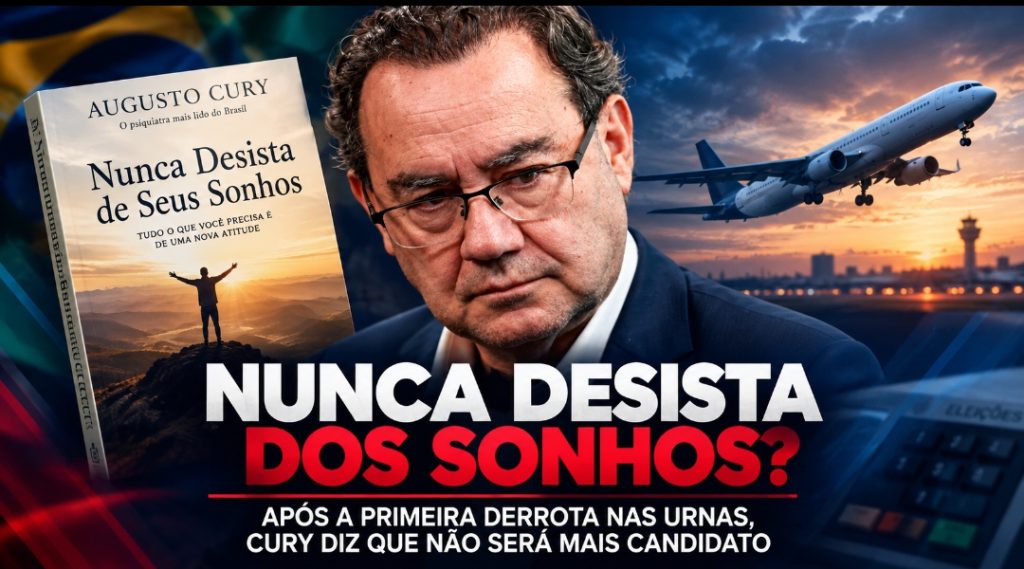 AUGUSTO CURY DIZ QUE DEIXA A POLÍTICA APÓS DERROTA E VIAJA AO EXTERIOR: “100% DE CONVICÇÃO”